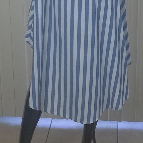 Off Shoulder, Striped, Ruffled Hi Lo Tango Dress - Picture 8 of 8